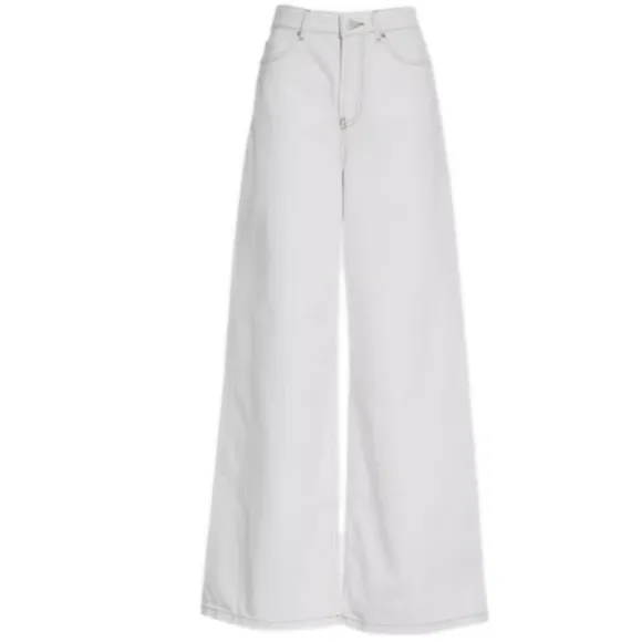 🆕 BA&amp;SH Soul Lady Wide Leg High Waist Cotton Ecru Jeans Sz M &amp; L
