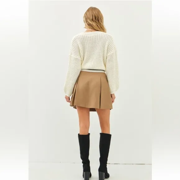 💥 Soft Twill Pleated Skirt | Cappuccino