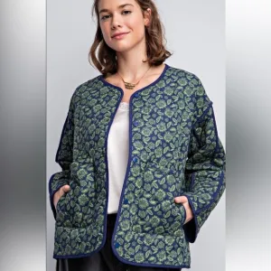 1 LEFT  34 ❤️ LOOSE FIT QUILTED PRINT JACKET