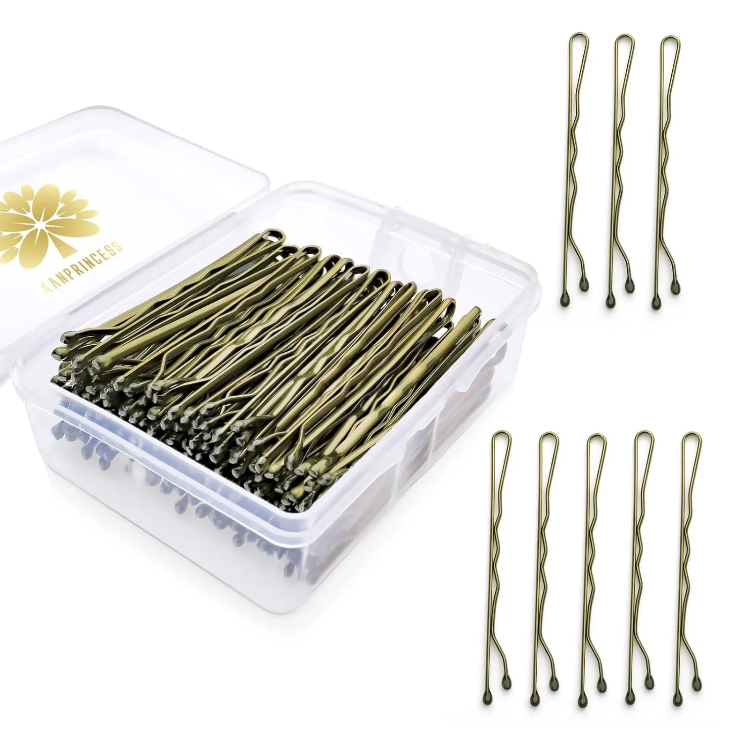 100PCS 2Inches Hair Pins Kit Secure Hold Bobby Pins Clips for Women Girls and Hairdressing Salon with Clear Storage Box(Black)