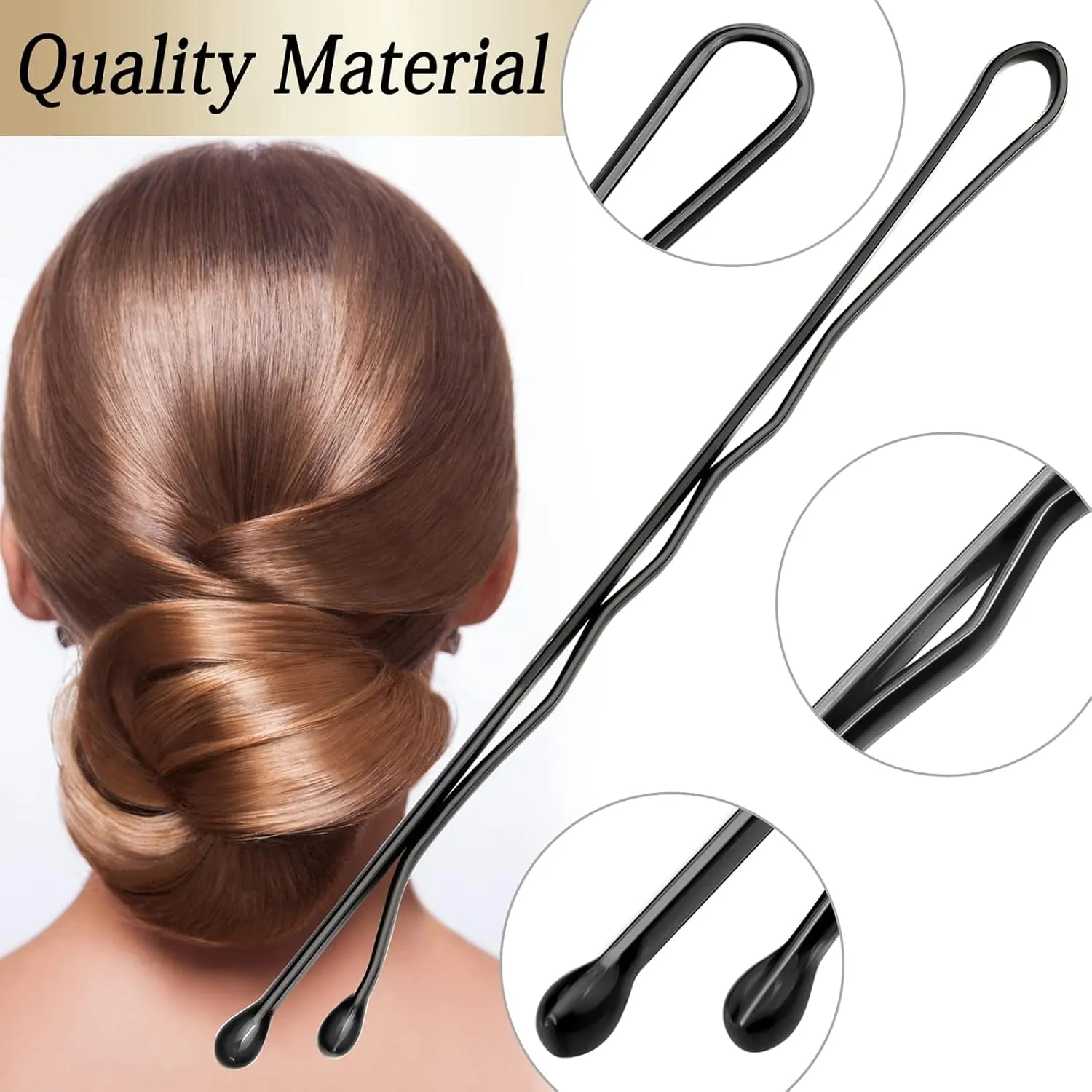 100PCS 2Inches Hair Pins Kit Secure Hold Bobby Pins Clips for Women Girls and Hairdressing Salon with Clear Storage Box(Black)