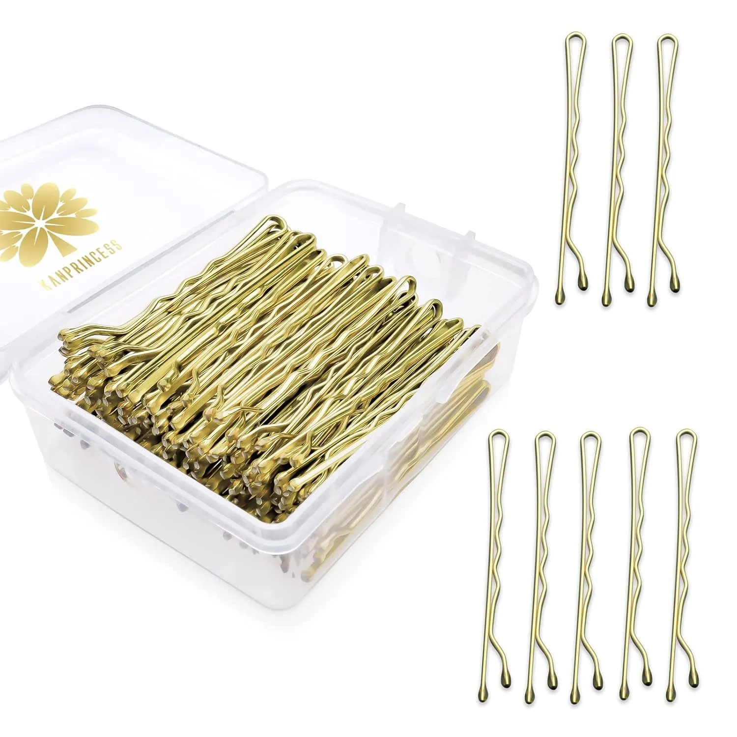 100PCS 2Inches Hair Pins Kit Secure Hold Bobby Pins Clips for Women Girls and Hairdressing Salon with Clear Storage Box(Black)