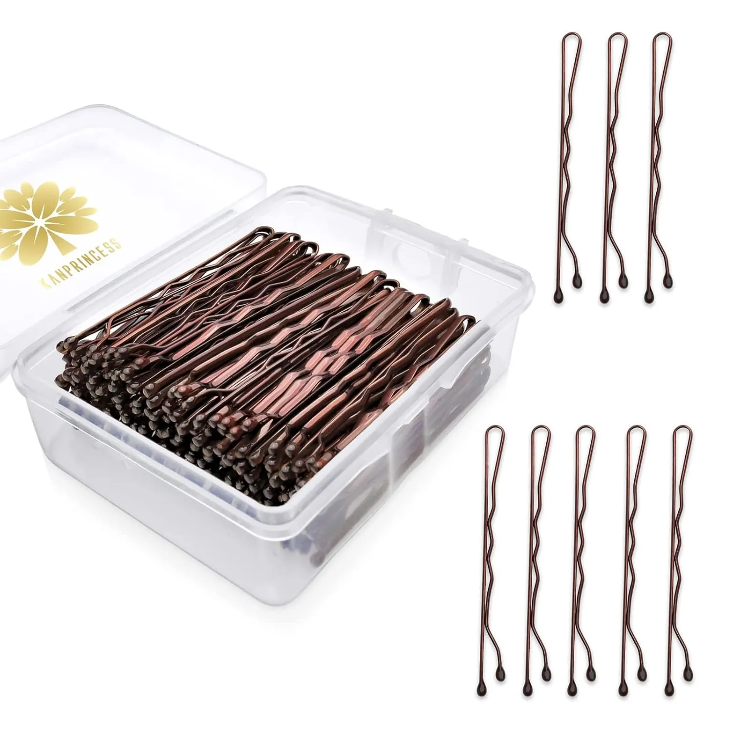 100PCS 2Inches Hair Pins Kit Secure Hold Bobby Pins Clips for Women Girls and Hairdressing Salon with Clear Storage Box(Black)