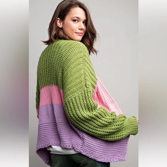 151 ❤️COLOR BLOCKED SWEATER CARDIGAN