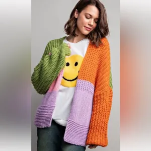 151 ❤️COLOR BLOCKED SWEATER CARDIGAN