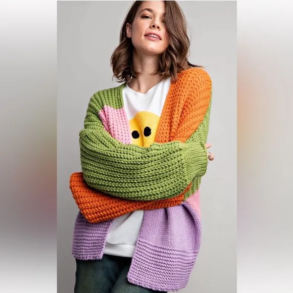 151 ❤️COLOR BLOCKED SWEATER CARDIGAN