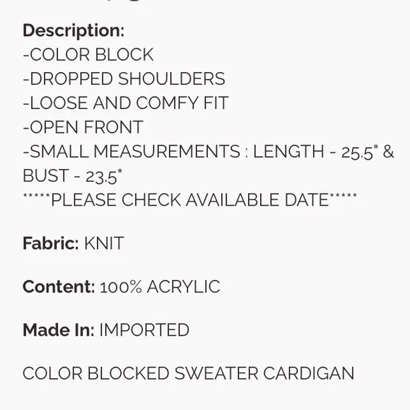 151 ❤️COLOR BLOCKED SWEATER CARDIGAN