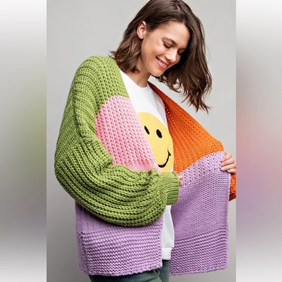 151 ❤️COLOR BLOCKED SWEATER CARDIGAN