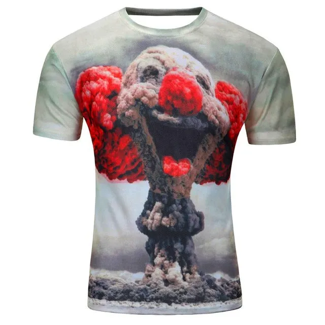 2018 High Quality Water Droplets Move Printed 3D T-shirts Punk 3D Short Sleeve T-Shirt M-4XL /6 style Men's T-Shirts