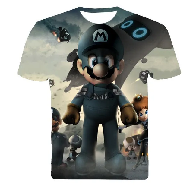 2018 High Quality Water Droplets Move Printed 3D T-shirts Punk 3D Short Sleeve T-Shirt M-4XL /6 style Men's T-Shirts