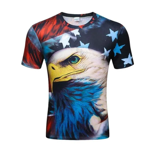 2018 High Quality Water Droplets Move Printed 3D T-shirts Punk 3D Short Sleeve T-Shirt M-4XL /6 style Men's T-Shirts