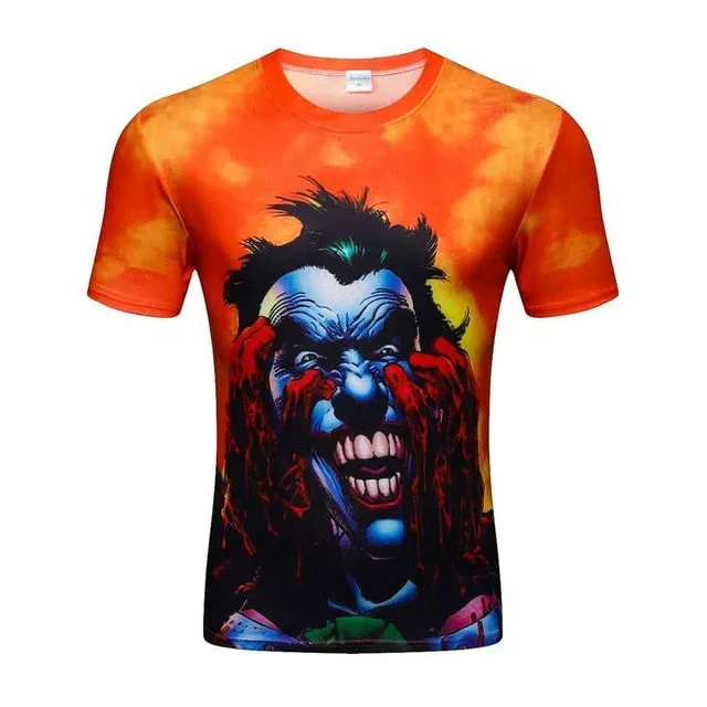 2018 High Quality Water Droplets Move Printed 3D T-shirts Punk 3D Short Sleeve T-Shirt M-4XL /6 style Men's T-Shirts