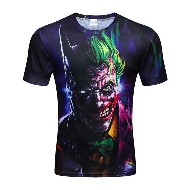 2018 High Quality Water Droplets Move Printed 3D T-shirts Punk 3D Short Sleeve T-Shirt M-4XL /6 style Men's T-Shirts