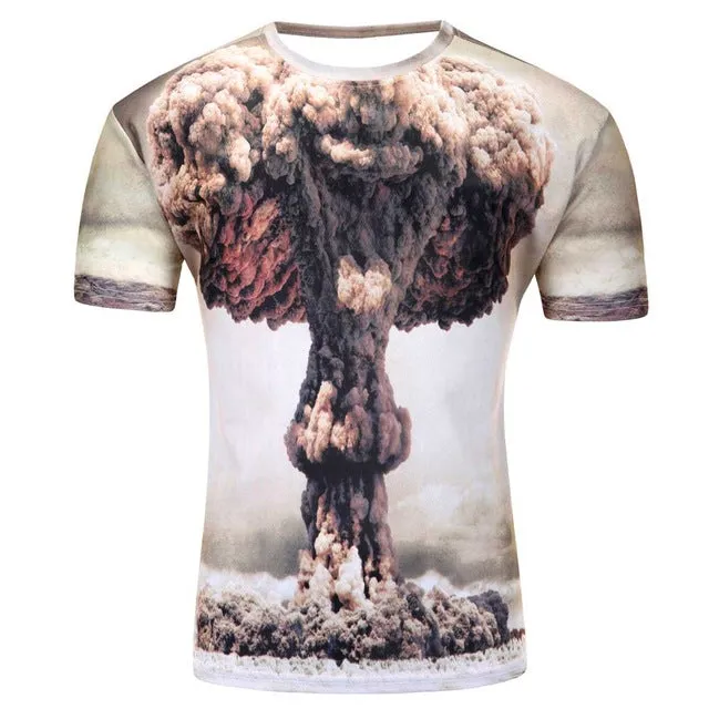 2018 High Quality Water Droplets Move Printed 3D T-shirts Punk 3D Short Sleeve T-Shirt M-4XL /6 style Men's T-Shirts