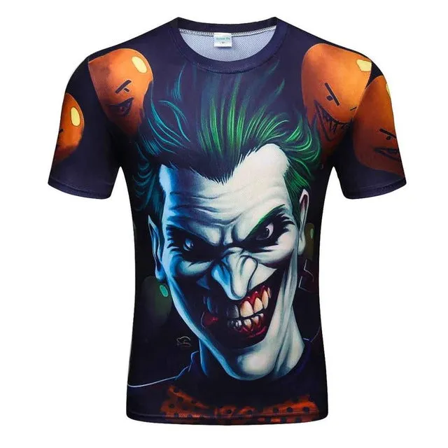 2018 High Quality Water Droplets Move Printed 3D T-shirts Punk 3D Short Sleeve T-Shirt M-4XL /6 style Men's T-Shirts