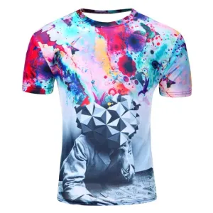 2018 High Quality Water Droplets Move Printed 3D T-shirts Punk 3D Short Sleeve T-Shirt M-4XL /6 style Men's T-Shirts