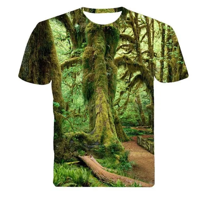 2018 High Quality Water Droplets Move Printed 3D T-shirts Punk 3D Short Sleeve T-Shirt M-4XL /6 style Men's T-Shirts
