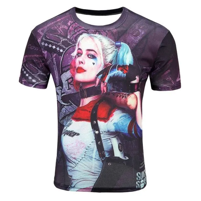 2018 High Quality Water Droplets Move Printed 3D T-shirts Punk 3D Short Sleeve T-Shirt M-4XL /6 style Men's T-Shirts