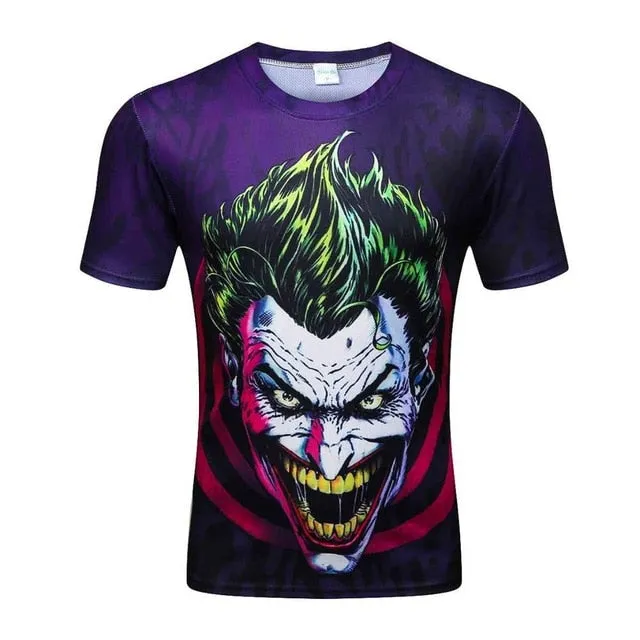 2018 High Quality Water Droplets Move Printed 3D T-shirts Punk 3D Short Sleeve T-Shirt M-4XL /6 style Men's T-Shirts