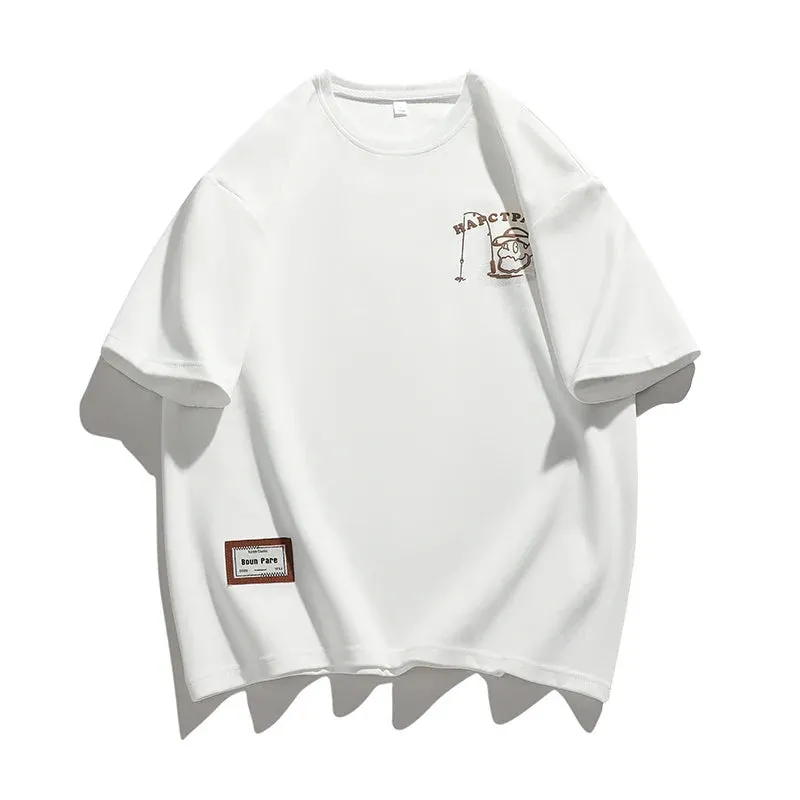 2024  Sleeve Tshirt  Casual Print Shirt Male Big Size Tops Tees