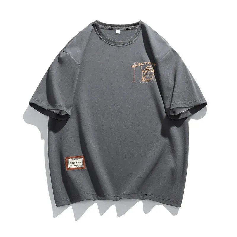 2024  Sleeve Tshirt  Casual Print Shirt Male Big Size Tops Tees