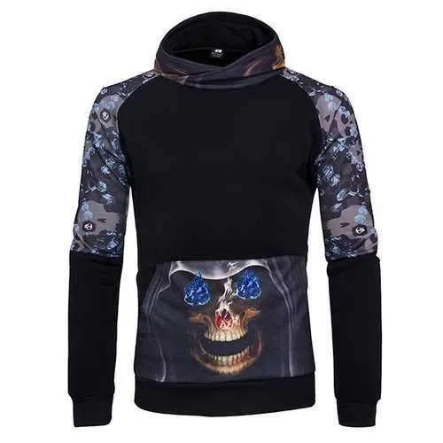 3D Skeleton Printed Casual Hoodies