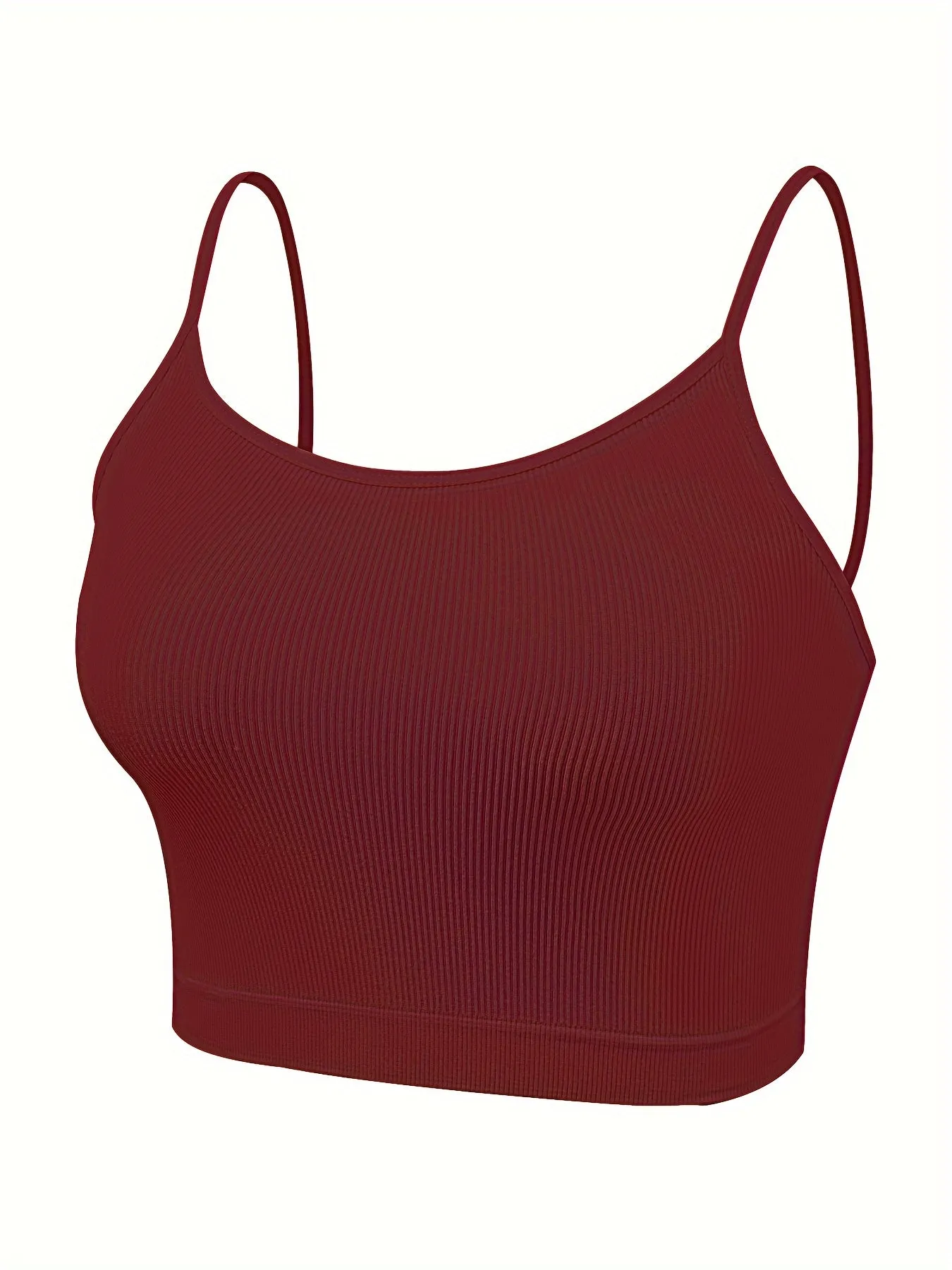 8-Pack Women's Knit Camisole Tops - Polyamide & Elastane Blend, Solid Color, Breathable with Side Stripe Detail