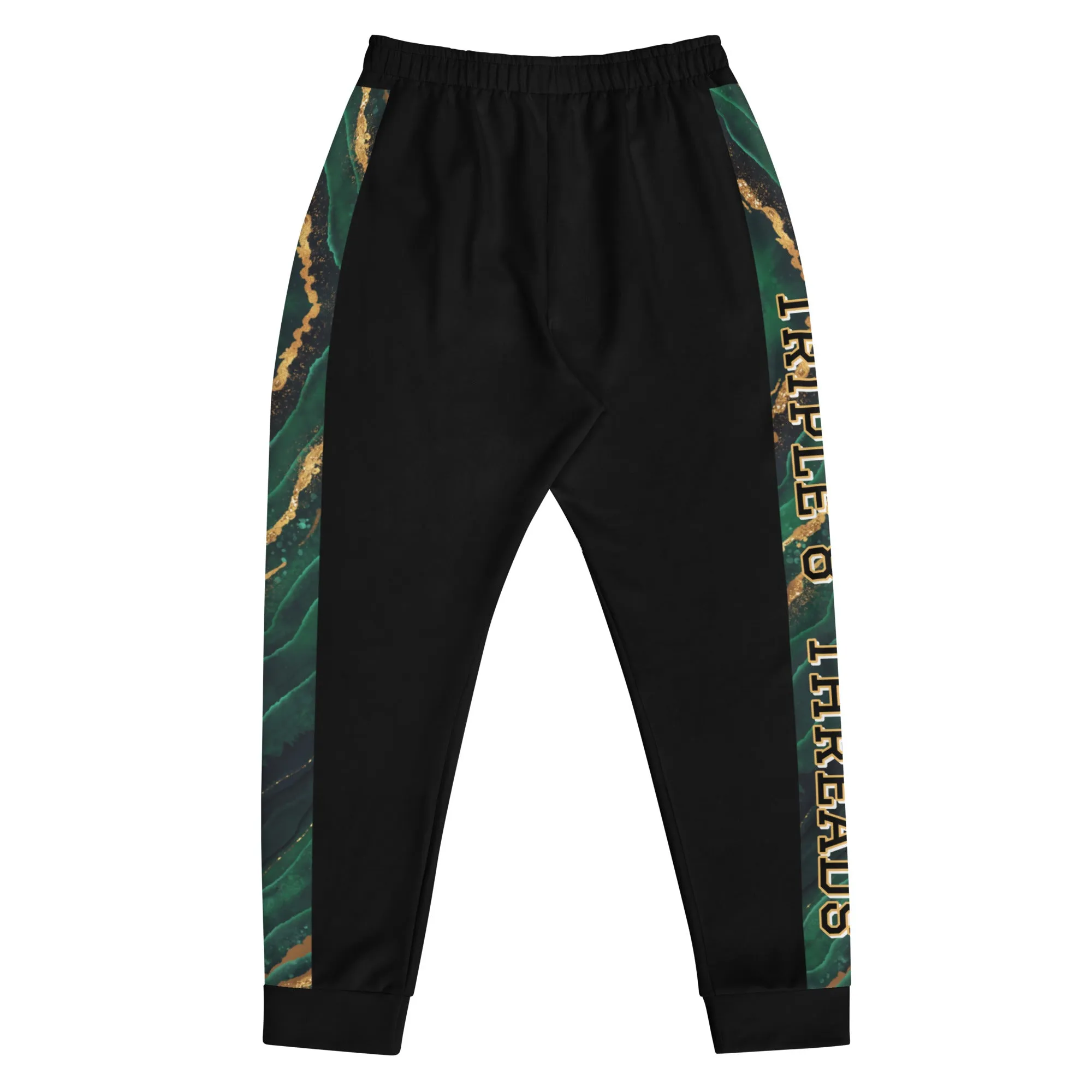 8xquiZit Collection T8T  Emerald Green N Gold Men's Joggers - Black