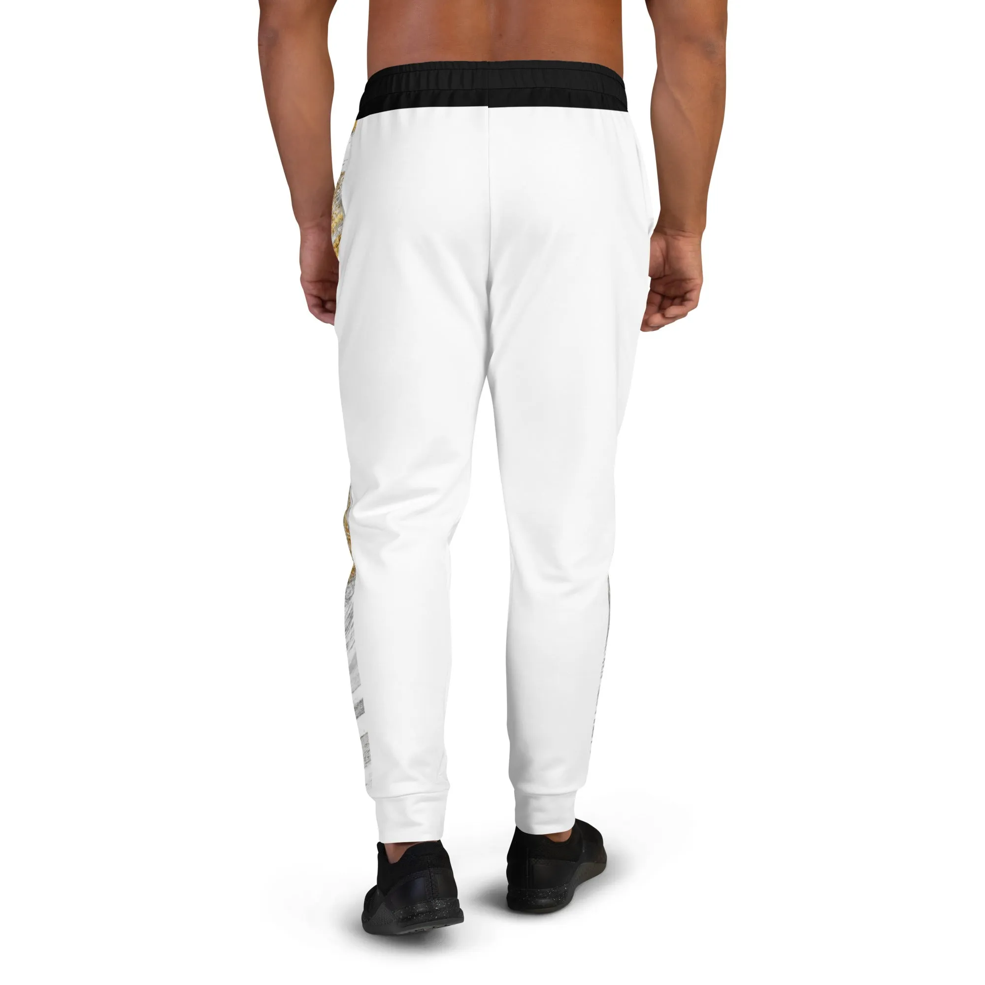 8xquiZit Collection T8T White Marble Men's Joggers - White