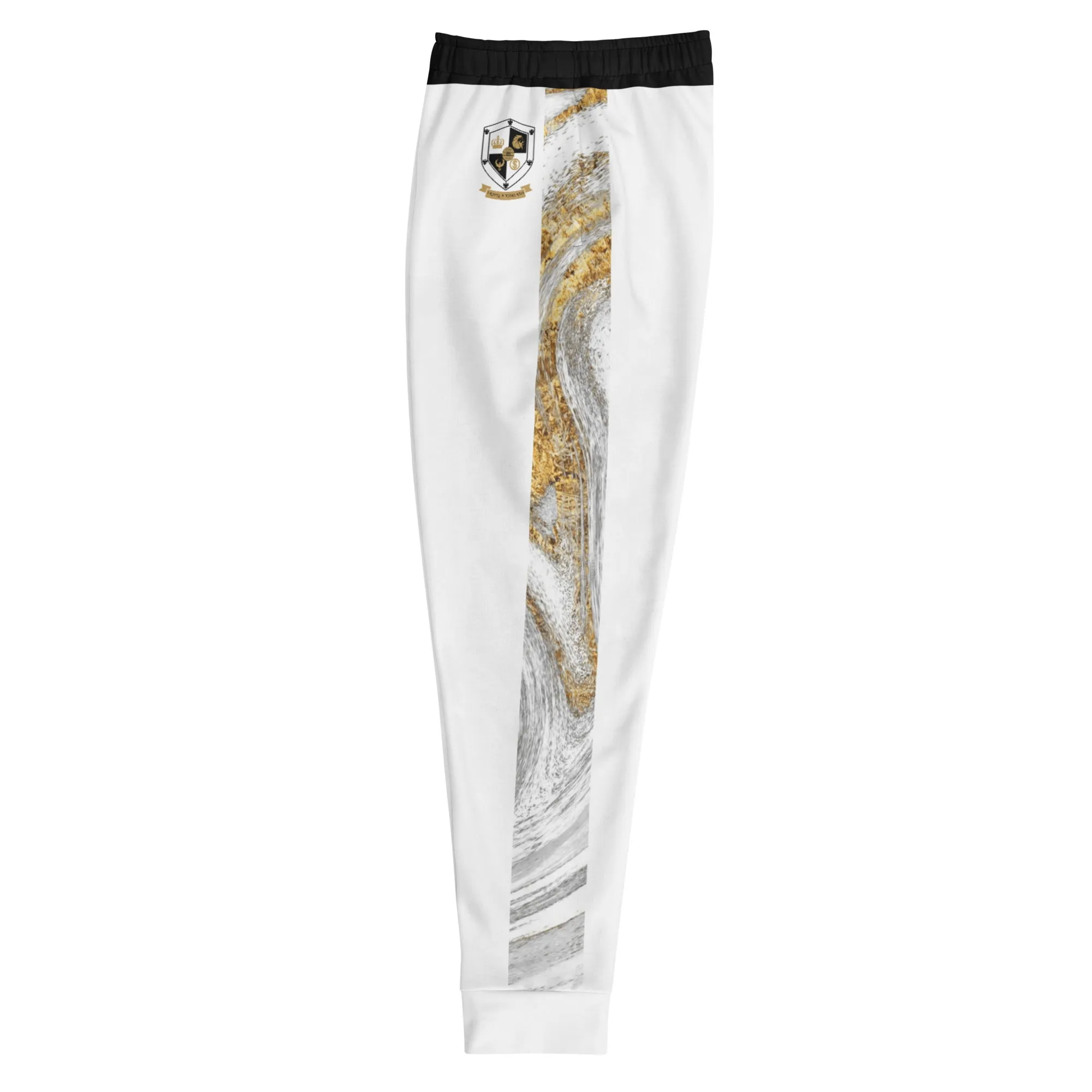 8xquiZit Collection T8T White Marble Men's Joggers - White