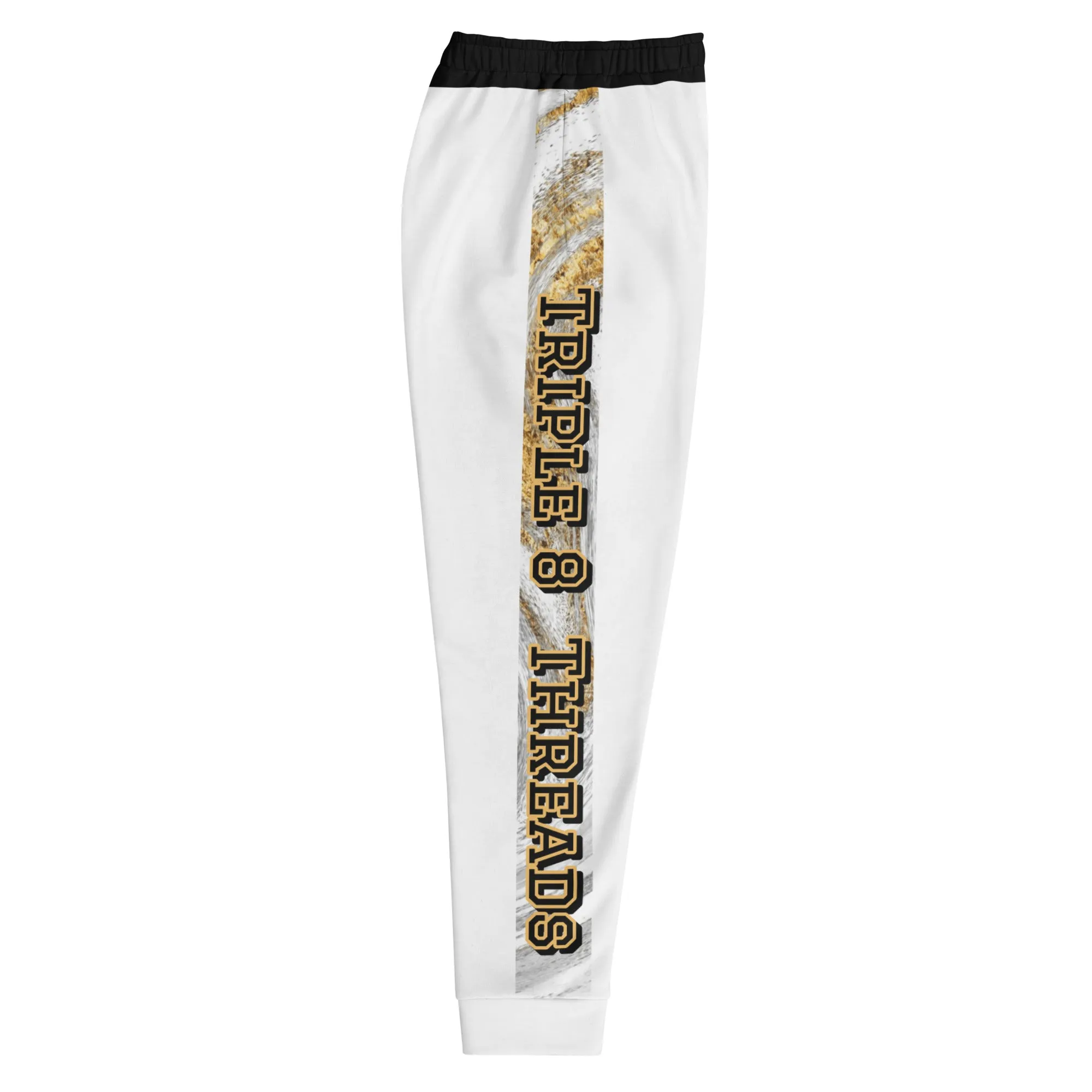 8xquiZit Collection T8T White Marble Men's Joggers - White