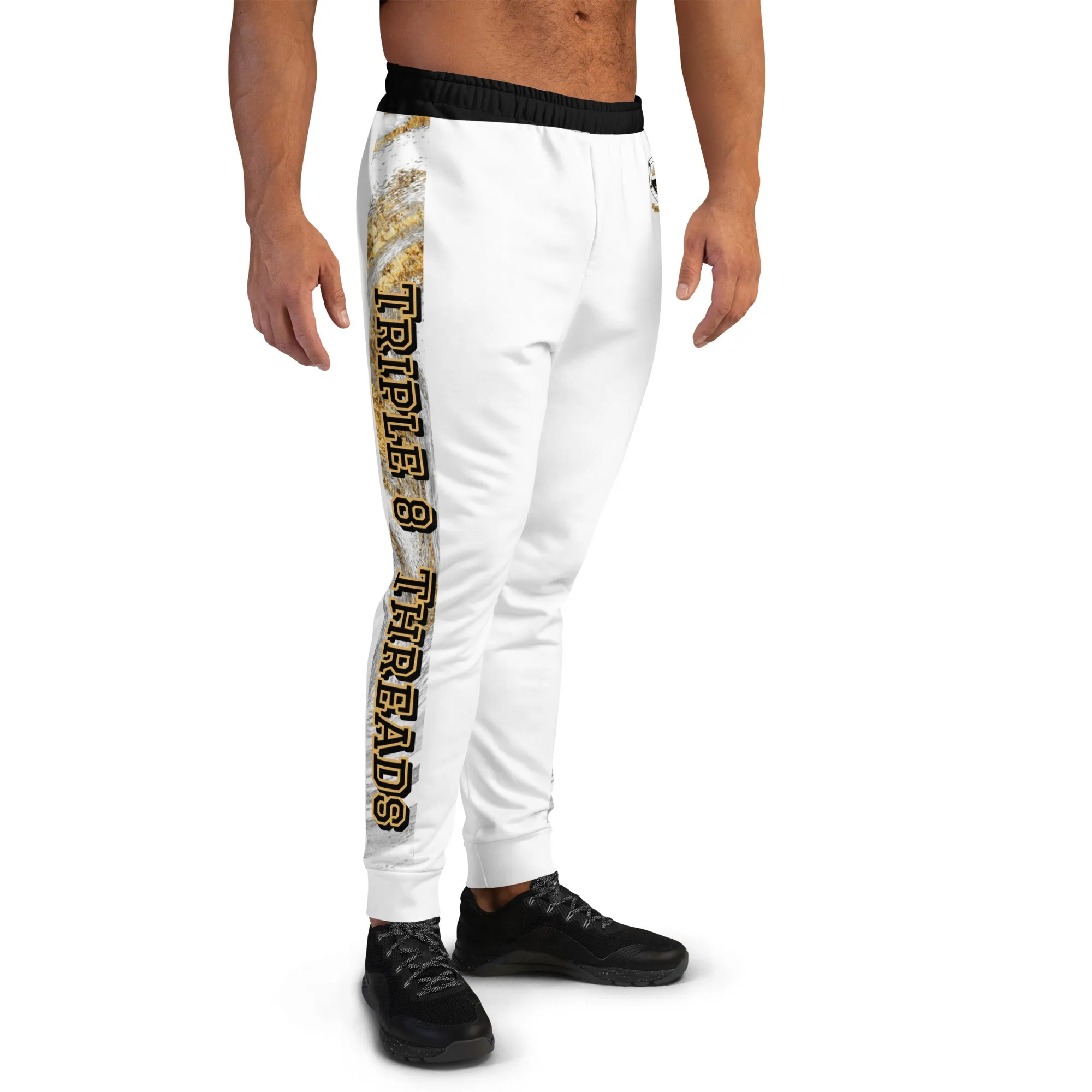 8xquiZit Collection T8T White Marble Men's Joggers - White