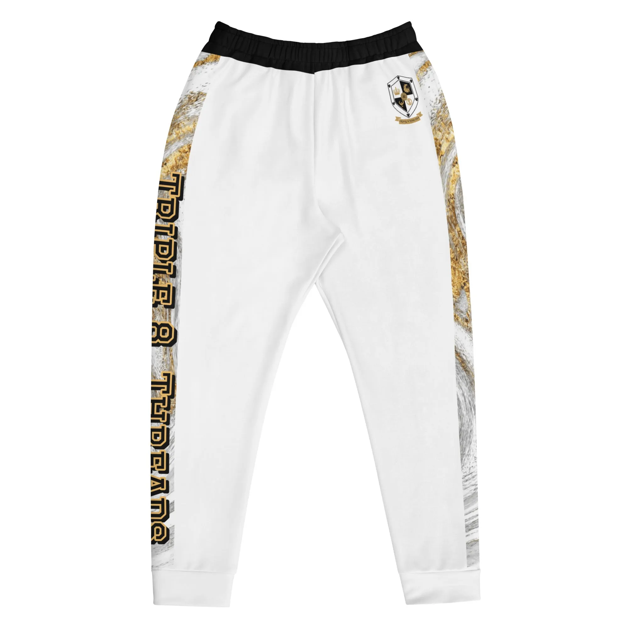 8xquiZit Collection T8T White Marble Men's Joggers - White