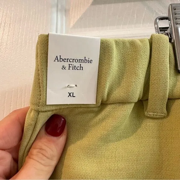 Abercrombie &amp; Fitch High Rise Premium Crepe Tailored Dress Shorts Sz XL NEW