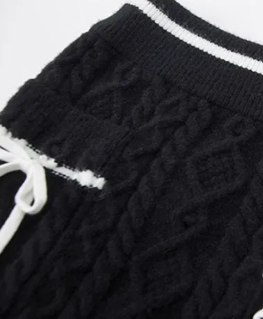 Academy Style Twisted Knit Sweater / Skirt