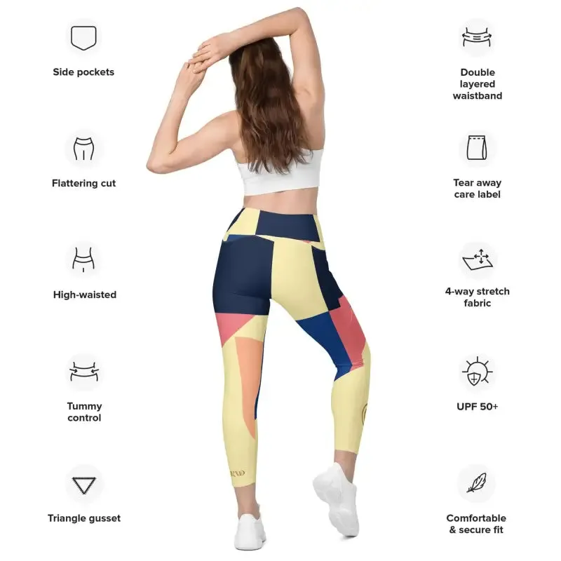 Activewear Abstract Pocket Leggings and Tights