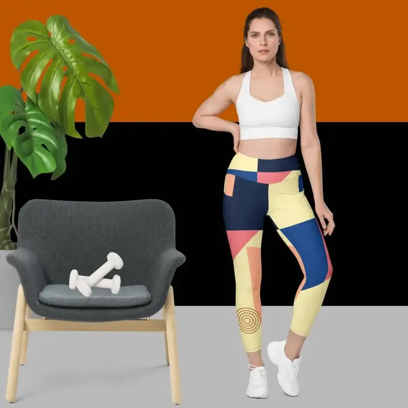 Activewear Abstract Pocket Leggings and Tights
