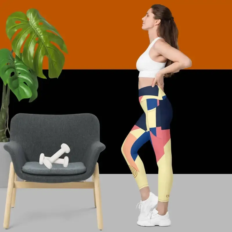 Activewear Abstract Pocket Leggings and Tights
