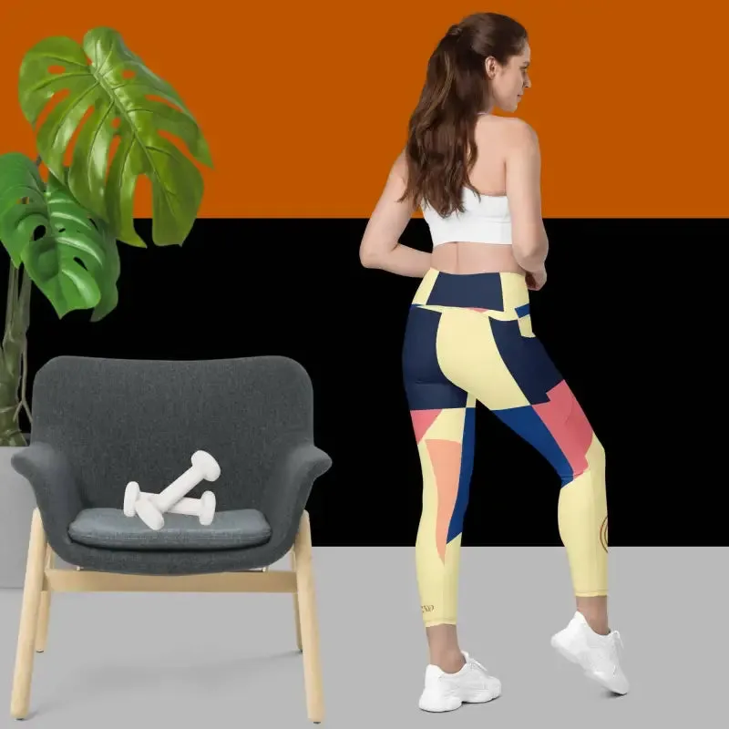 Activewear Abstract Pocket Leggings and Tights