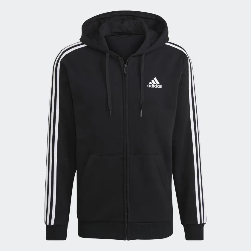 ADIDAS ESSENTIALS FLEECE 3-STRIPES FULL-ZIP HOODIE