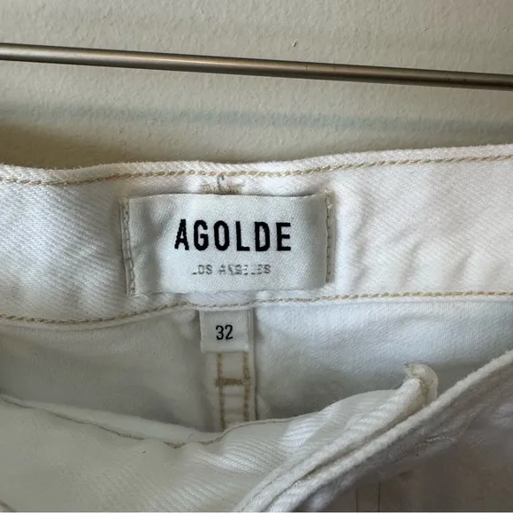 Agolde Parker Long Short in Panna Cotta Size 32