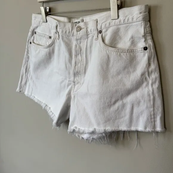 Agolde Parker Long Short in Panna Cotta Size 32