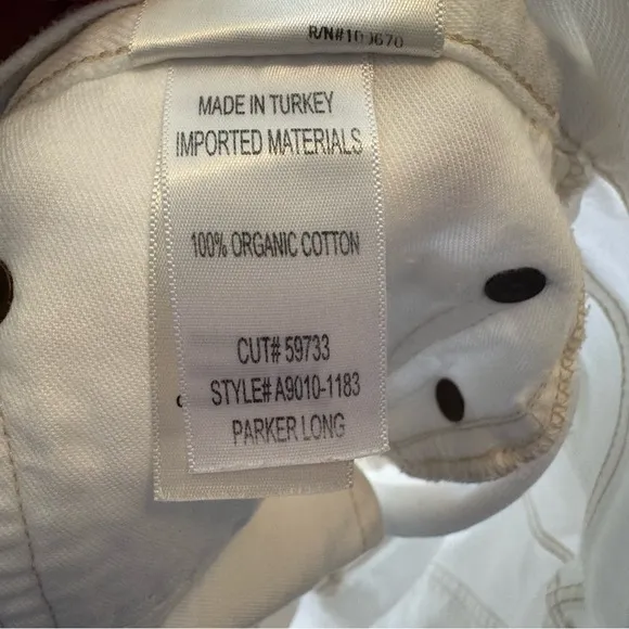 Agolde Parker Long Short in Panna Cotta Size 32
