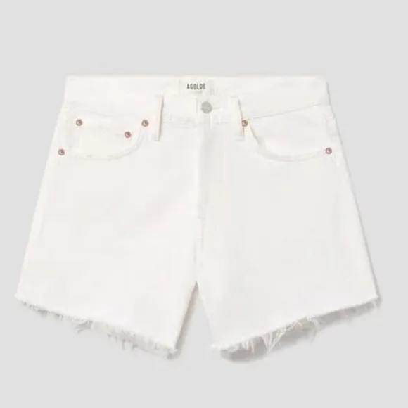 Agolde Parker Long Short in Panna Cotta Size 32