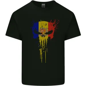 Andorra Skull Gym Training Bodybuilding Kids T-Shirt Childrens