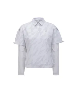 ANEW Golf Women's SP Layered Pattern Long T-Shirt - White