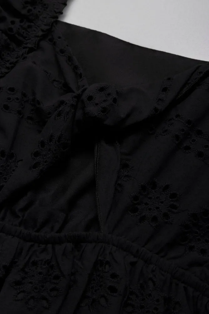 Anglaise A-Line Dress Black