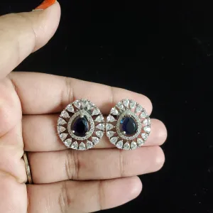 Anu Cubic Zirconia Classic Tops With Rhodium Plating Blue