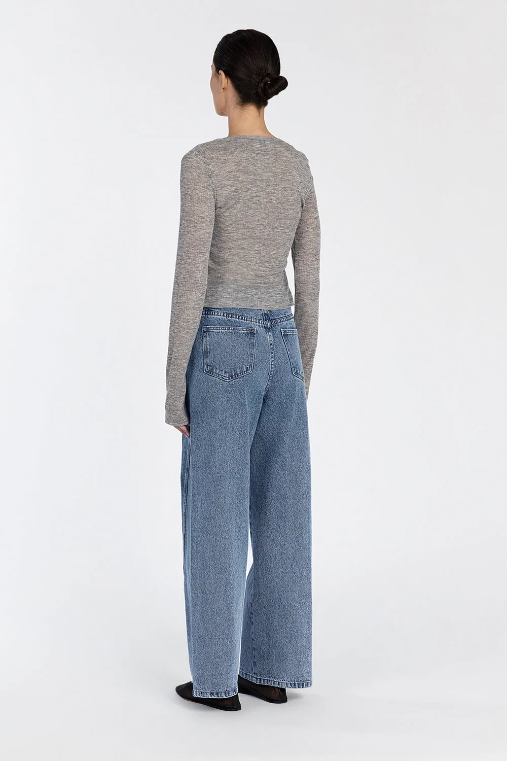 ARDEN GREY MARLE LONG SLEEVE TOP