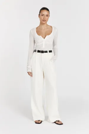 ARDEN OFF WHITE LONG SLEEVE KNIT TOP